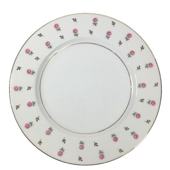 2 pc Noritake Rosalie Dinner Plates w/ Roses Rose Buds & Leaves Gold Trim 10.5" - Picture 3 of 6